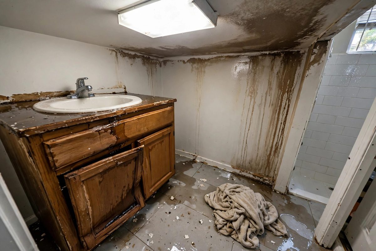 Burst Pipe Water Damage before Naples FL illustrative example