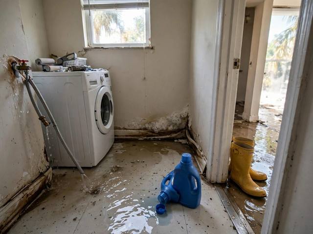 Burst Pipe Water Damage before photo Naples FL illustrative example