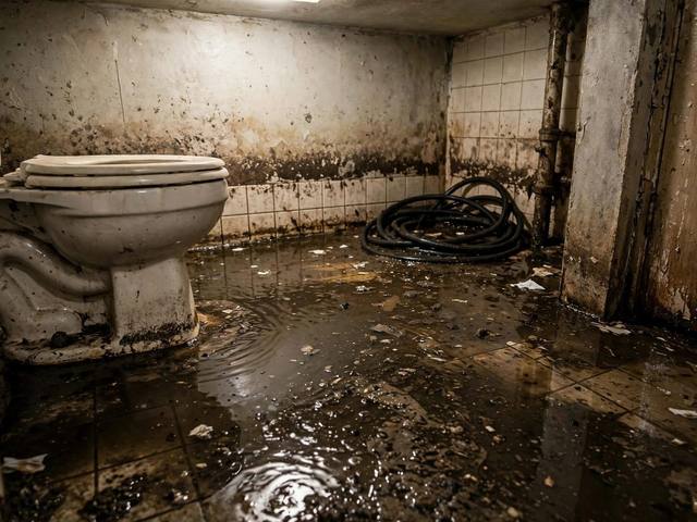 Sewage Backup Cleanup before photo Naples FL illustrative example