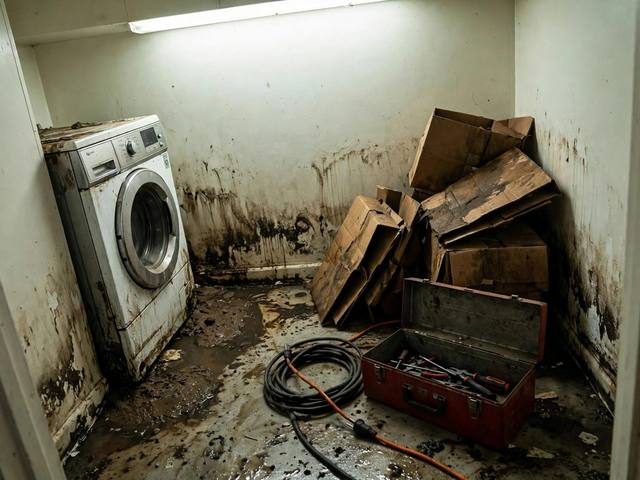 Sewage Backup Cleanup before photo Naples FL illustrative example